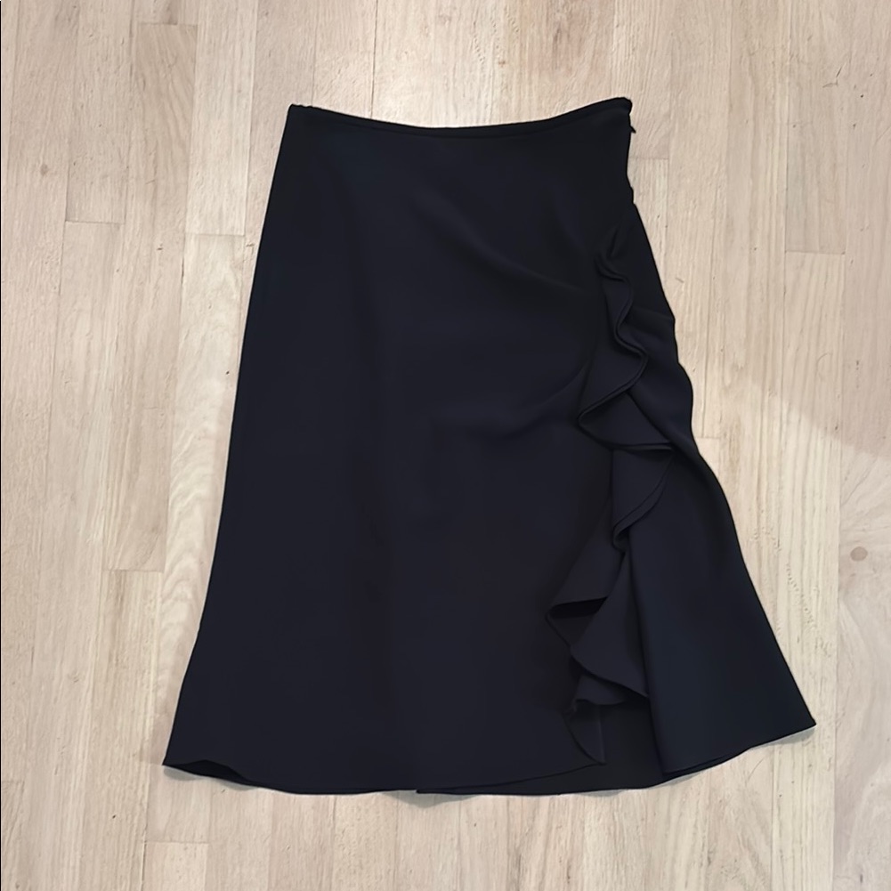 Prabal Gurung Black Side Ruffle Skirt Size 0